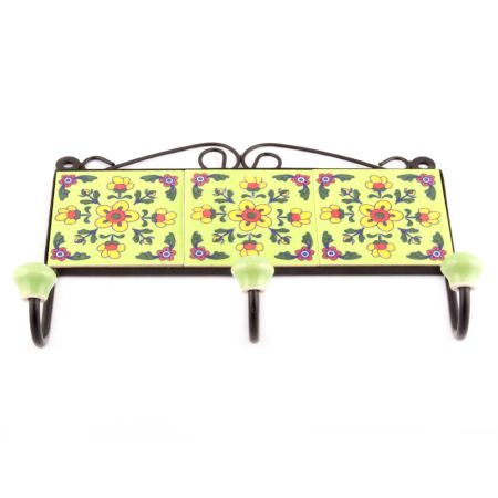 Yellow Tiny Flower Tiles Hooks